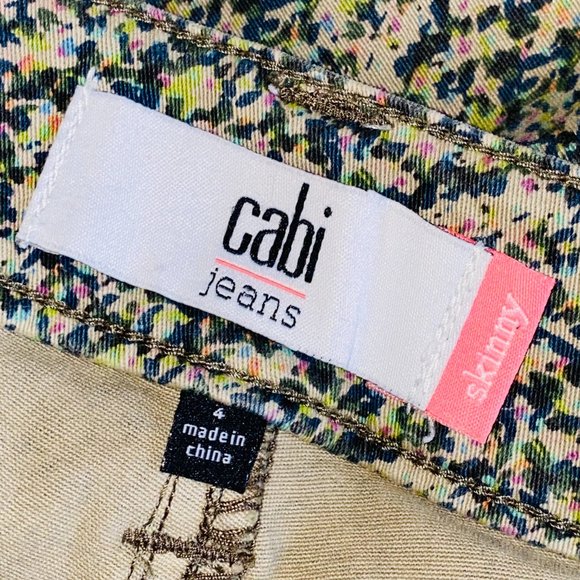 Cabi Ditsy Print Abstract Floral Printed Skinny Jeans 4 - Picture 8 of 8